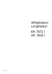Mode d’emploi Arthur Martin-Electrolux AR7830I Réfrigérateur combiné