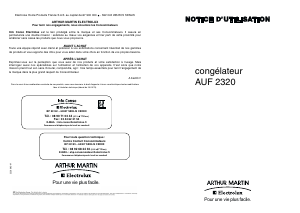 Mode d’emploi Arthur Martin-Electrolux AUF 2320 Congélateur