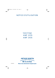 Mode d’emploi Arthur Martin-Electrolux AWF 1235 Lave-linge