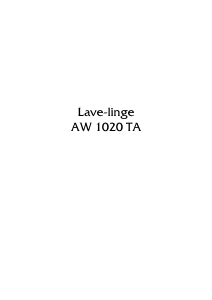 Mode d’emploi Arthur Martin-Electrolux AW 1020 TA Lave-linge