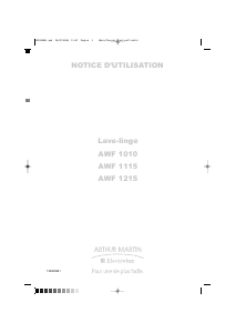 Mode d’emploi Arthur Martin-Electrolux AWF 1115 Lave-linge