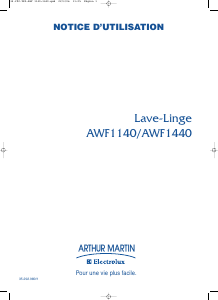 Mode d’emploi Arthur Martin-Electrolux AWF 1140 Lave-linge
