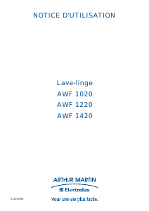 Mode d’emploi Arthur Martin-Electrolux AWF 1020 Lave-linge