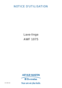 Mode d’emploi Arthur Martin-Electrolux AWF 1075 Lave-linge