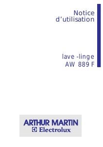 Mode d’emploi Arthur Martin-Electrolux AW 889 F Lave-linge