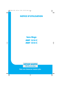 Mode d’emploi Arthur Martin-Electrolux AWF 1410 C Lave-linge