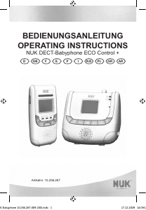 Руководство NUK DECT Eco Control+ Радионяня