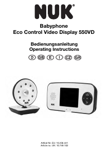Εγχειρίδιο NUK Eco Control Video 550VD Ενδοεπικοινωνία μωρού