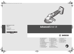 Посібник Bosch AdvancedGrind 18 Кутошліфувальна машина