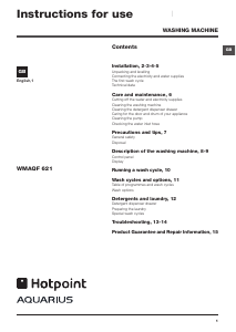 Bruksanvisning Hotpoint WMAQF 621P UK.L Tvättmaskin