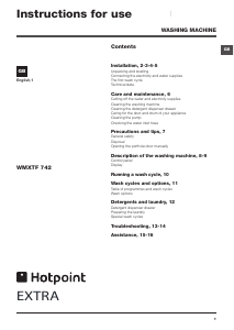 Handleiding Hotpoint WMXTF 742K UK Wasmachine