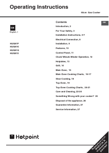 Bruksanvisning Hotpoint HUG61G Spis