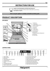 Manual Hotpoint HIP 4O22 WGT C E UK Dishwasher