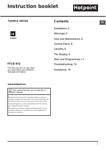 Handleiding Hotpoint FTCD 972 6PM1 (UK) Wasdroger