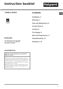 Bruksanvisning Hotpoint FTCD 972 6PM1 (UK) Torktumlare
