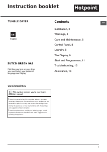 Bruksanvisning Hotpoint SUTCD GREEN 9A1 (UK) Torktumlare