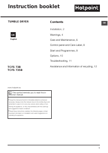 Bruksanvisning Hotpoint TCFS 73B GP.9 (UK) Torktumlare