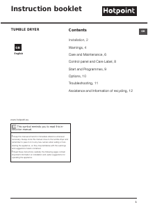 Bruksanvisning Hotpoint TCFS 83B GP.9 (UK) Torktumlare
