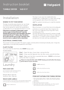 Manual Hotpoint V4D 01 P (UK) Dryer