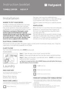 Bruksanvisning Hotpoint V4D 01 P (UK) Torktumlare