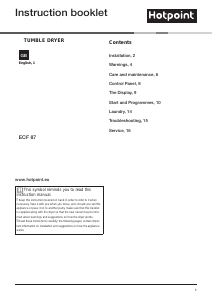 Bruksanvisning Hotpoint ECF 87BP UK Torktumlare
