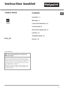 Bruksanvisning Hotpoint FTCL 871 GP (UK) Torktumlare