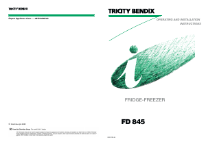 Handleiding Tricity Bendix FD845 Koel-vries combinatie