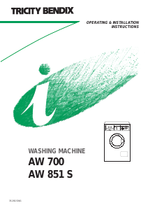 Handleiding Tricity Bendix AW700 Wasmachine