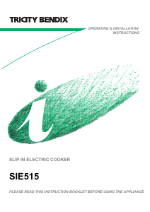 Manual Tricity Bendix SIE515GM Range