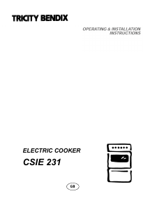 Manual Tricity Bendix CSIE231X Range