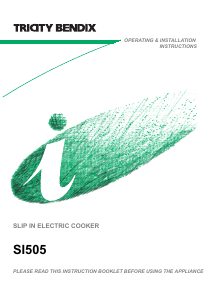 Manual Tricity Bendix SI505B Range
