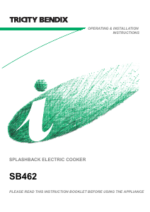 Manual Tricity Bendix SB462B Range