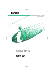 Bruksanvisning Bendix BTD03 Torktumlare
