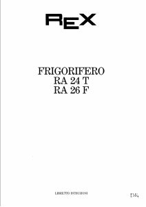 Manuale Rex RA24T Frigorifero