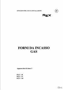 Manuale Rex FGT1M Forno