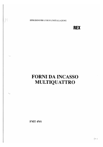 Manuale Rex FMT4NS Forno