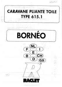 Manual Raclet Borneo (615.1) Trailer Tent