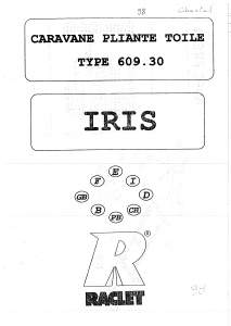 Mode d’emploi Raclet Iris (609.30) Tente-roulotte