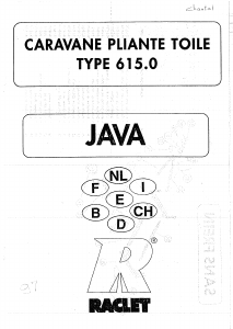 Mode d’emploi Raclet Java (615.0) Tente-roulotte