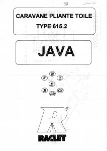 Mode d’emploi Raclet Java (615.2) Tente-roulotte