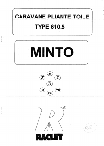 Mode d’emploi Raclet Minto (610.5) Tente-roulotte