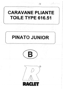 Mode d’emploi Raclet Pinato Junior Tente-roulotte