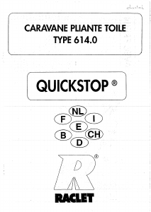 Mode d’emploi Raclet Quickstop (614.0) Tente-roulotte