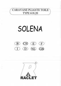 Mode d’emploi Raclet Solena (618.20) Tente-roulotte