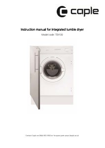 Manual Caple TDi100 Dryer