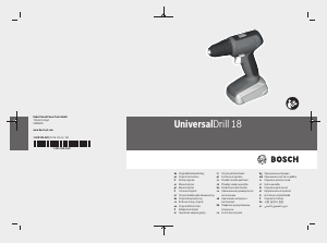 Vadovas Bosch UniversalDrill 18 Gręžtuvas-suktuvas