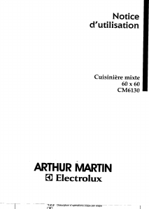 Mode d’emploi Arthur Martin-Electrolux CM6130 Cuisinière