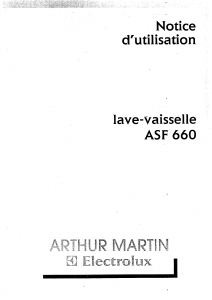 Mode d’emploi Arthur Martin-Electrolux ASF 660 W1 Lave-vaisselle
