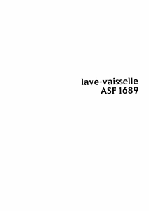 Mode d’emploi Arthur Martin-Electrolux ASF 1689 W Lave-vaisselle