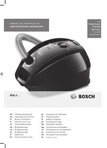Kullanım kılavuzu Bosch BGL3A310 Elektrikli süpürge